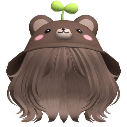 Teddy Bear Hat & Brown Bob Hair 🐻