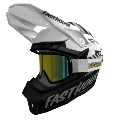 Clean Black and White Motorcycle Helmet