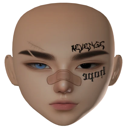 Zeslin Boy face with tattoo bad guy makeup scars 