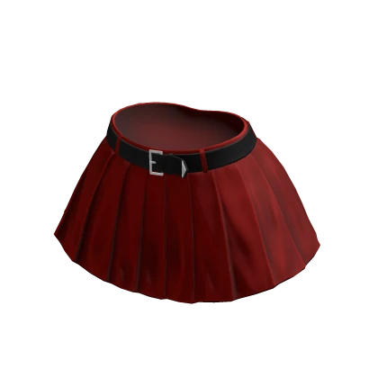 Skirt Red High Waisted Belt Chibi Mini Chic Y2K