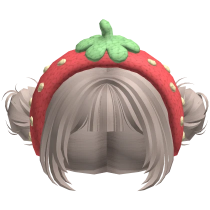 Strawberry Crochet Headband Pigtail Hair 🍓