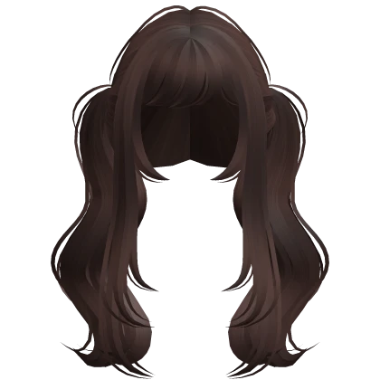 ♡꒰ sweet brown wavy long pigtails