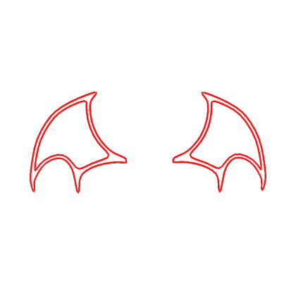 Glowing Neon Demon Wings