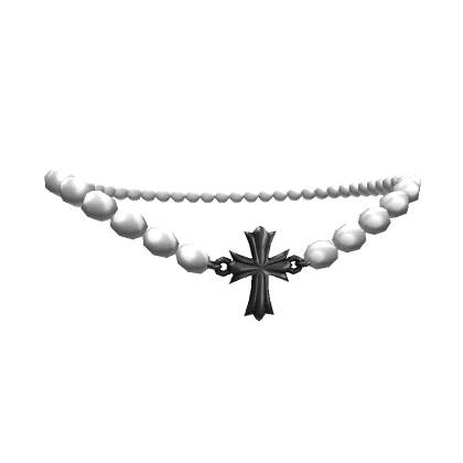 Black Silver Gothic Pearls Necklace [1.0]