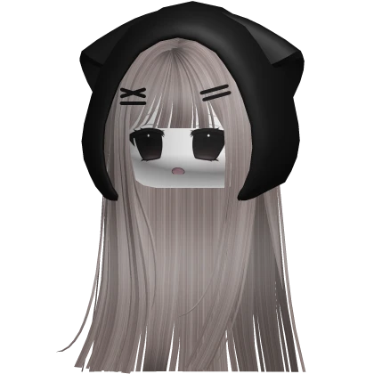 Straight hair w/ Black hood (Ash)