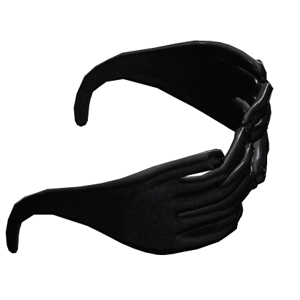 black hands wraparound frame glasses
