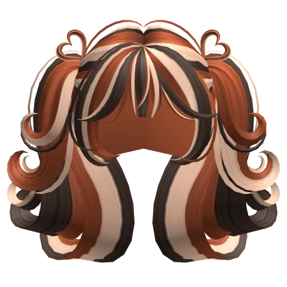 Swirly Short Heart Pigtails (Calico Cat)