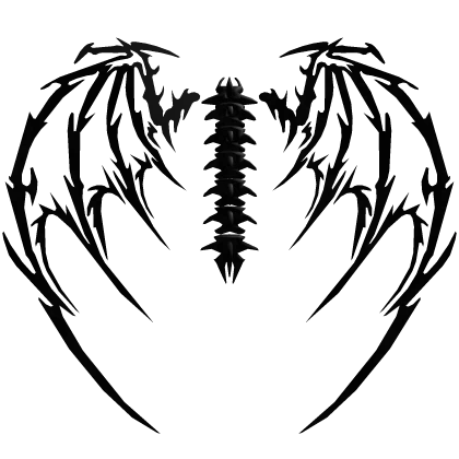 Black Skeletal Spine Wings