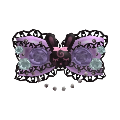 Big Bittersweet Pastel Goth Rhinestone Bunny Bow