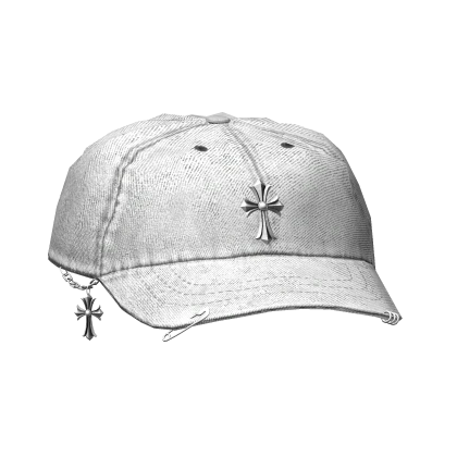 Pierced Distressed White Hat