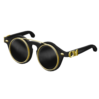 Gold Round Shades in Black