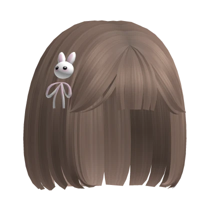 ♡ :  kawaii short hair w bunny hair clips r/brown