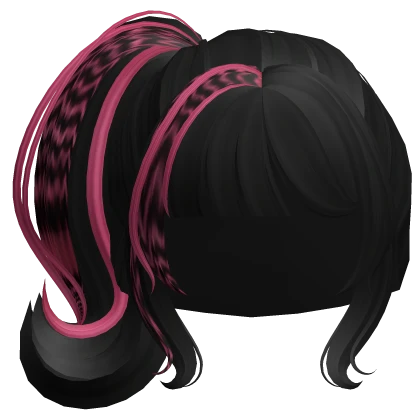 Gyaru Side Ponytail in Raccoon Black and Pink