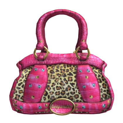 2000s Y2K Pink Leopard Designer Gyaru Bag McBling 