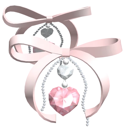 Pink Ribbon Gemstone Hair Bows