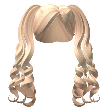 Blonde Aesthetic Curly Pigtails