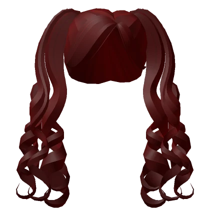 Red Aesthetic Curly Pigtails