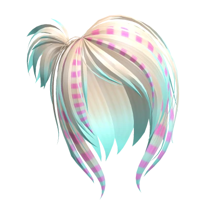 Blue Pink & Blonde Scene Mini Ponytail Hair