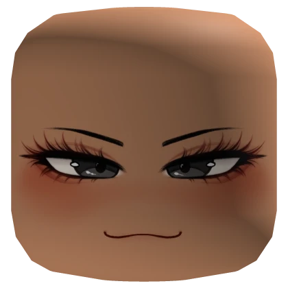 Smug Anime Girl Protagonist Face Mask Tan