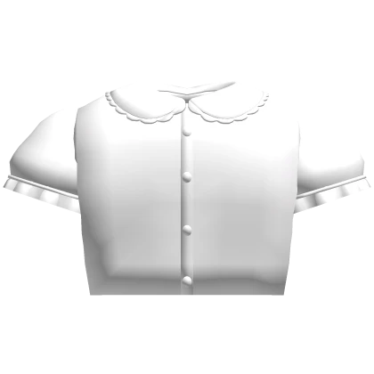 3.0 White Frilled Collar Blouse w/ Puff Sleeves