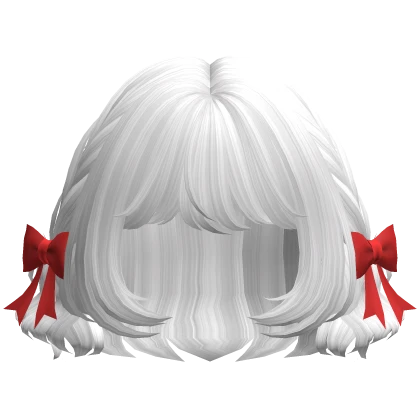 White Cute Hair w Bow