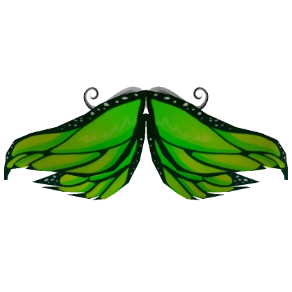 Downturned Fairy Butterfly Adorned Wings Green