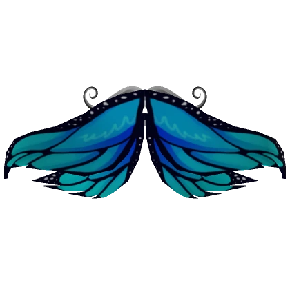 Downturned Fairy Butterfly Adorned Wings Blue