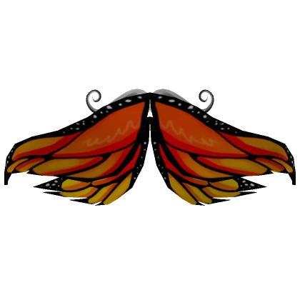 Downturned Fairy Butterfly Adorned Wings Orange