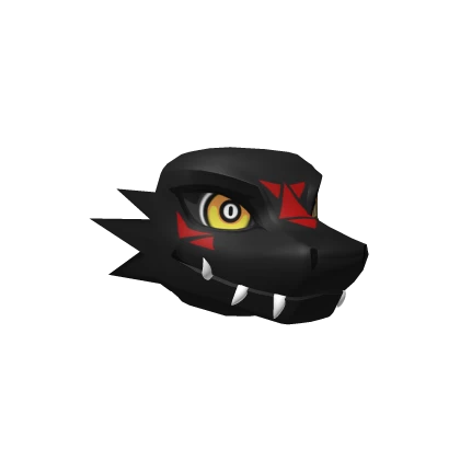 Black Digital Dragon Head