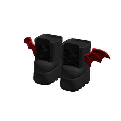 Black Bat Winged Platform Boots