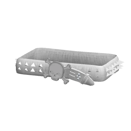 (1.0) White Emo Skull Spike Belt