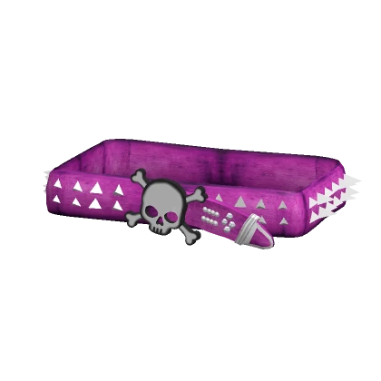 (1.0) Hot Pink Emo Skull Spike Belt