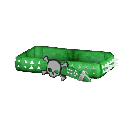 (1.0) Emo Skull Spike Belt Green