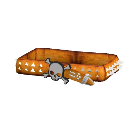 (1.0) Orange Emo Skull Spike Belt