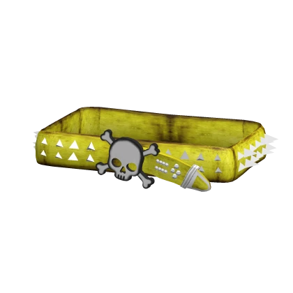 (1.0) Yellow Emo Skull Spike Belt
