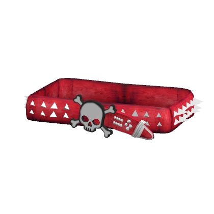 (1.0) Red Emo Skull Spike Belt