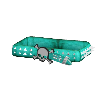 (1.0) Teal Emo Skull Spike Belt