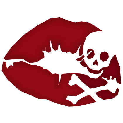 Y2k Red Emo Skull Lipstick Kiss Mark