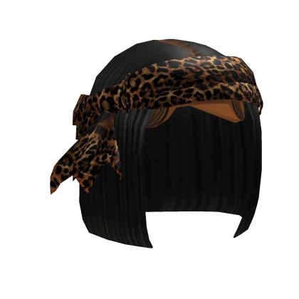 Black Bob W/ Leopard Headscarf