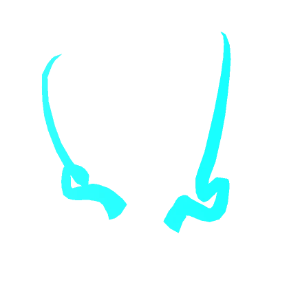 Glowing Horns - Light Blue Cartoony Neon