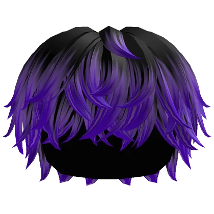 Black to Purple Messy Cool Boy Anime Hair