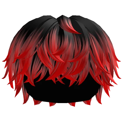 Black to Red Messy Cool Boy Anime Hair