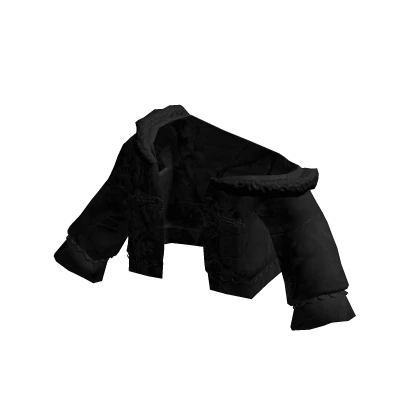 camo offshoulder hoodie w fur hood / 3.0 black