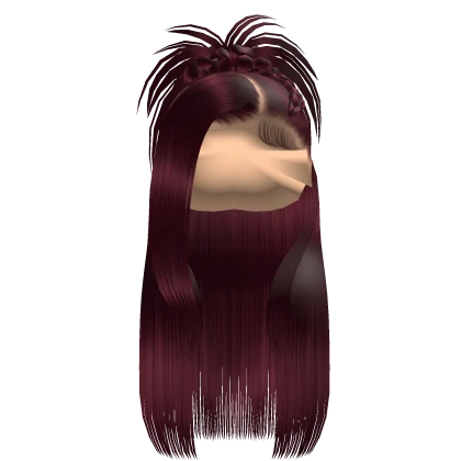 𝒫 | Spiky Braided Half Up Half Down in Burgundy
