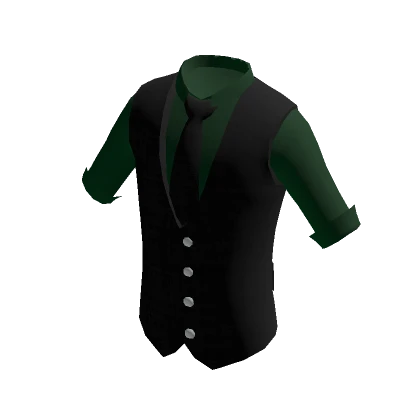 Green Shirt & Formal Black Vest