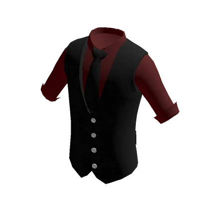 Red Shirt & Formal Black Vest