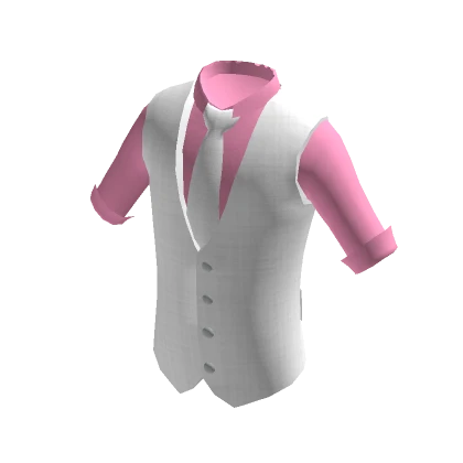 Pink Shirt & Formal White Vest