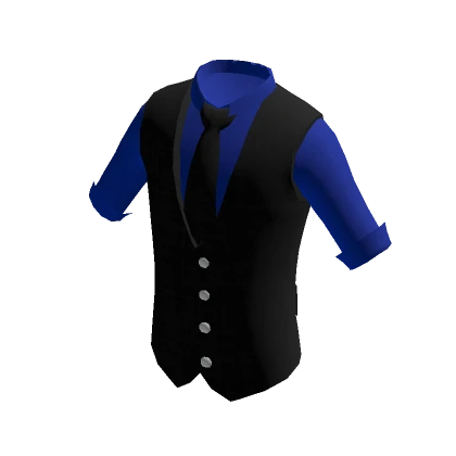 Blue Shirt & Formal Black Vest