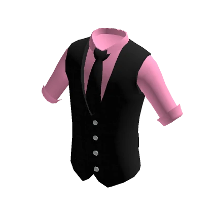 Pink Shirt & Formal Black Vest