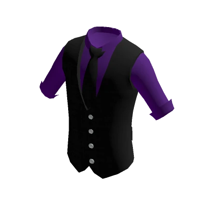 Purple Shirt & Formal Black Vest